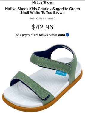 Native kids Charley sandal